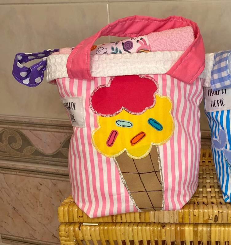 Cestino lavette GELATO ROSA