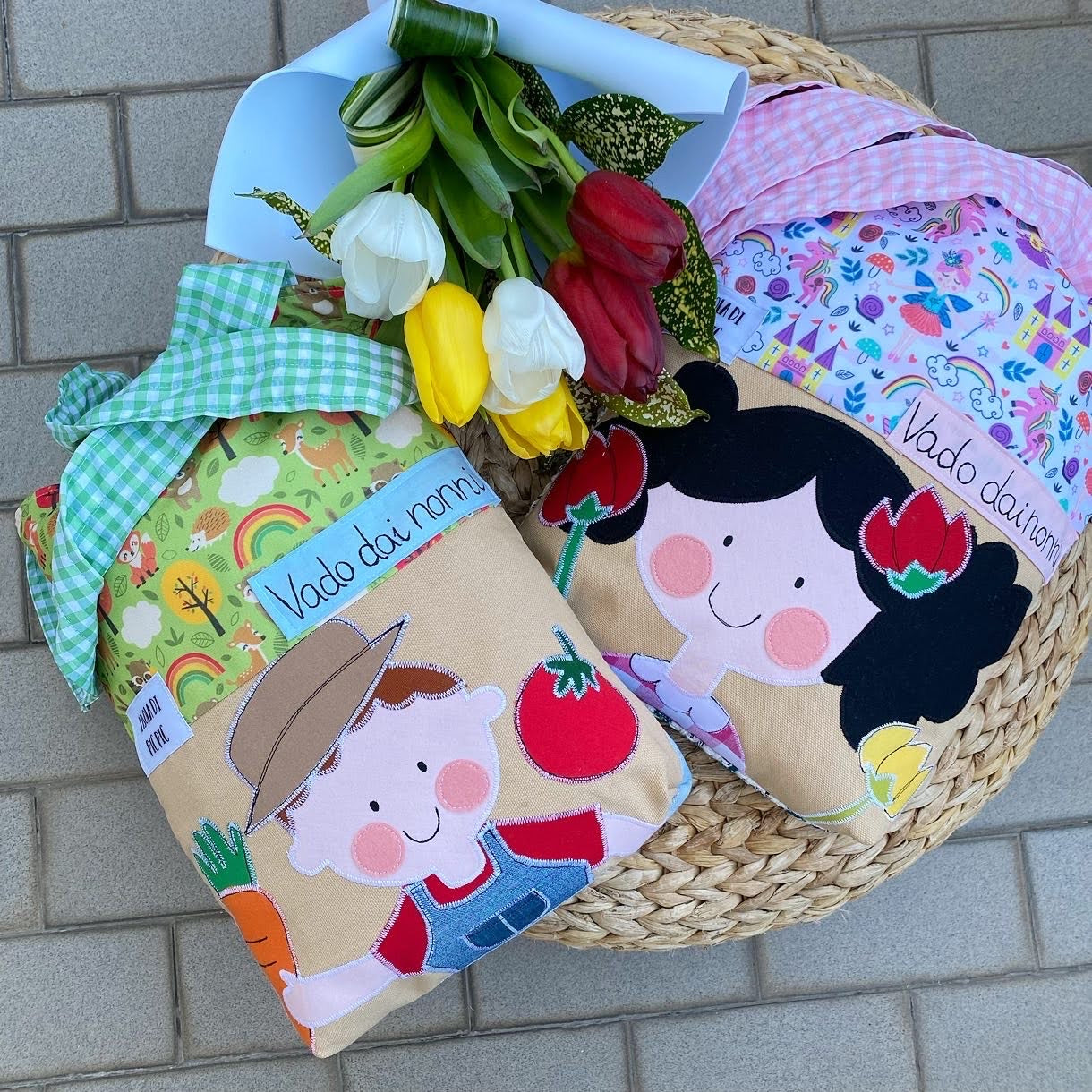 Sacchetto/shopper asilo BIMBA/FIORI