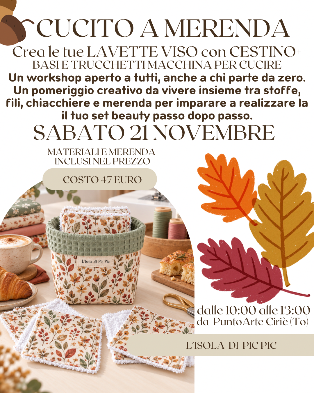 WORKSHOP CREA IL TUO SET DI SALVIETTE CON CESTINO
