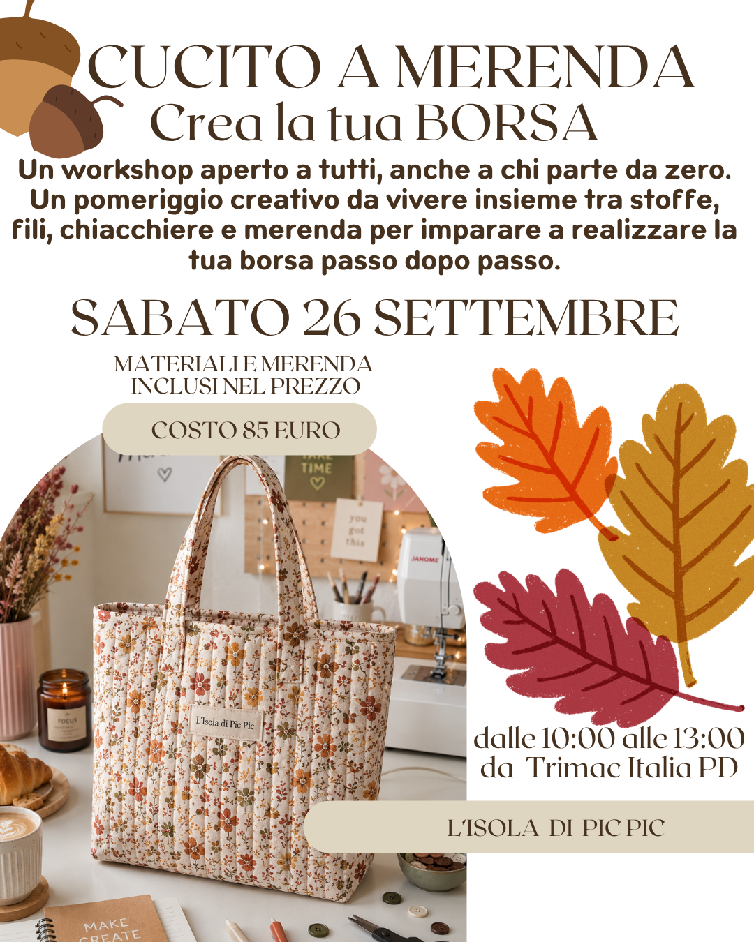 WORKSHOP CREA LA TUA BORSA (PADOVA)