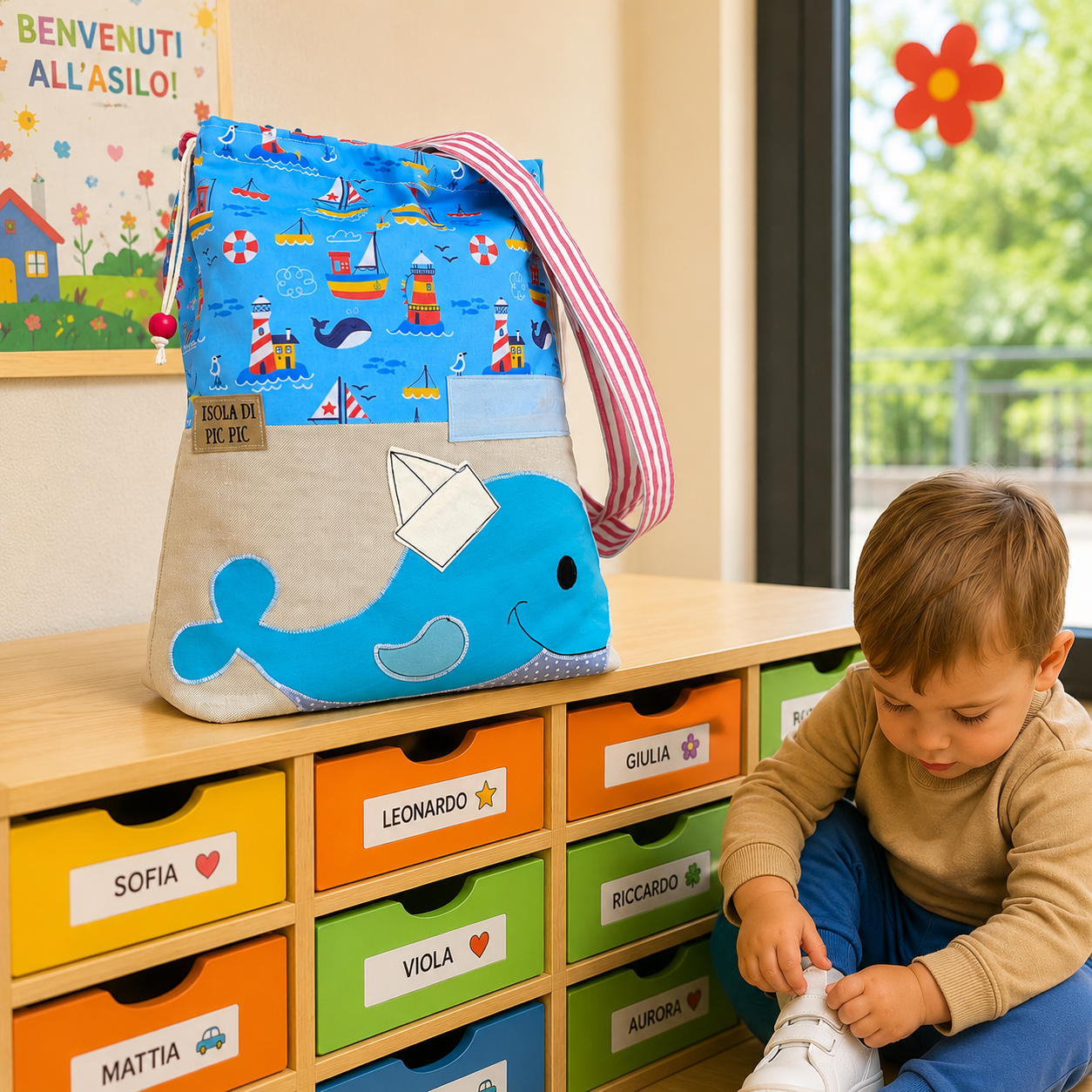 Sacca shopper asilo BALENA