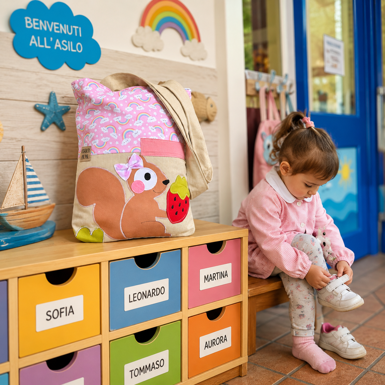 Sacca shopper asilo SCOIATTOLO