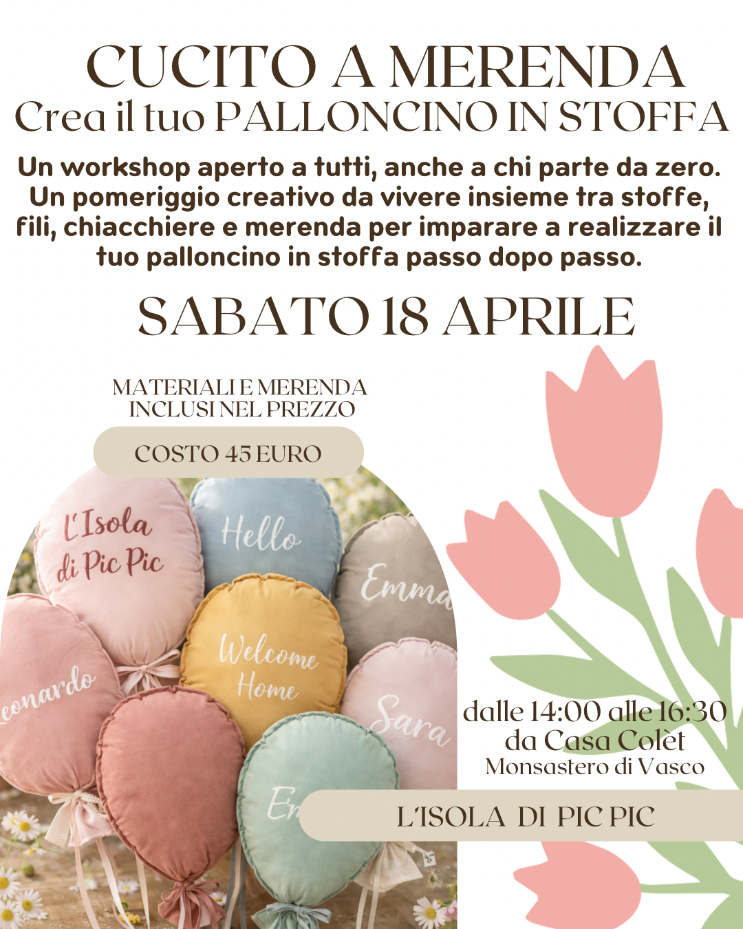 WORKSHOP CREA IL TUO PALLONCINO DI STOFFA