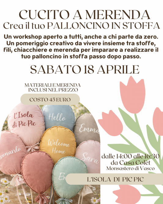 WORKSHOP CREA IL TUO PALLONCINO DI STOFFA