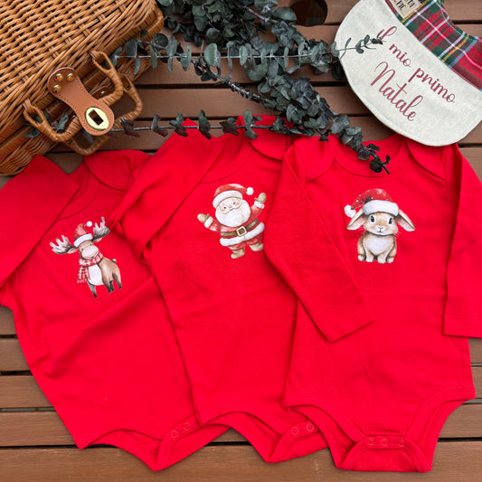 Body di Natale per bambini 3/6 mesi