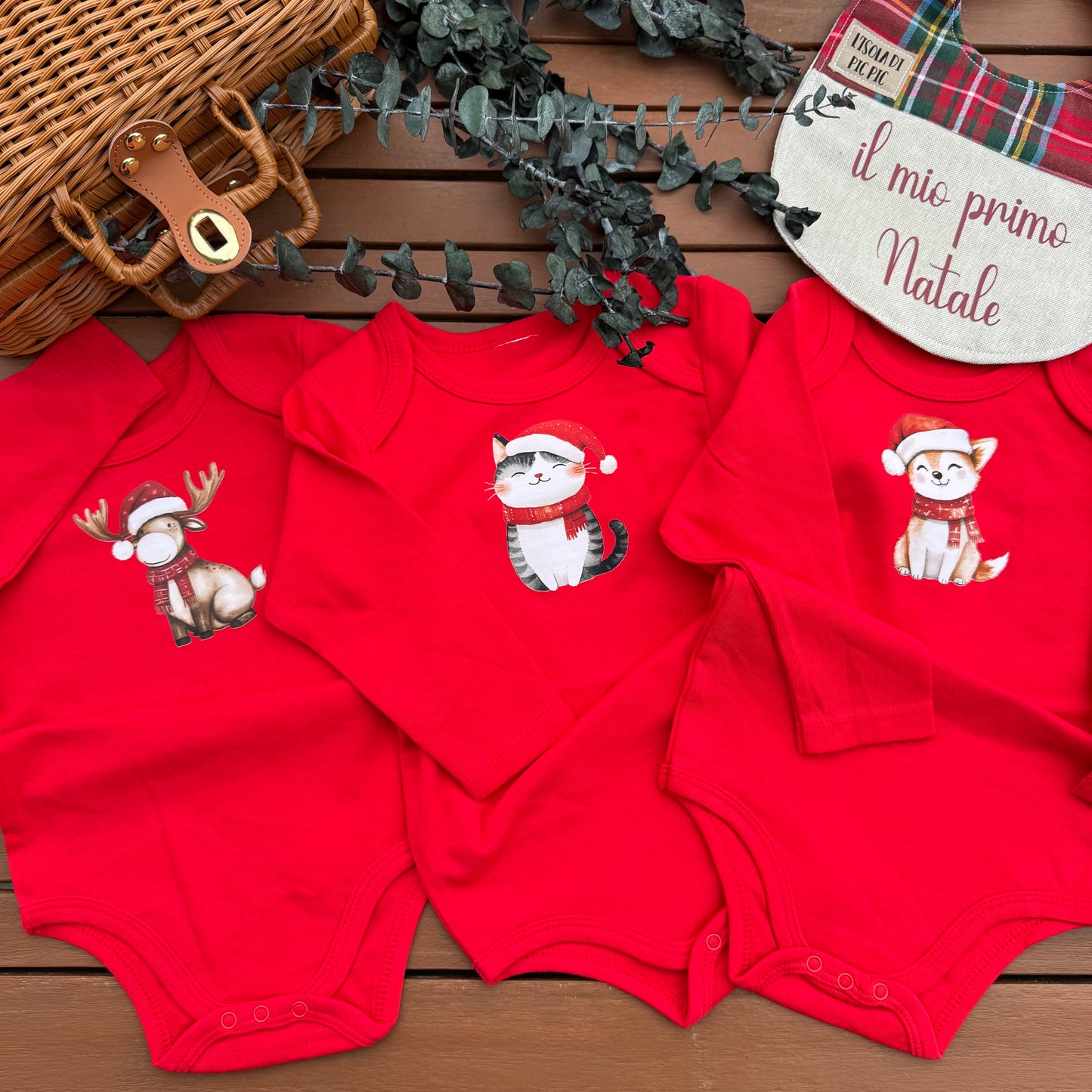 Body di Natale per bambini 9/12 mesi
